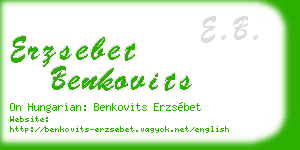 erzsebet benkovits business card